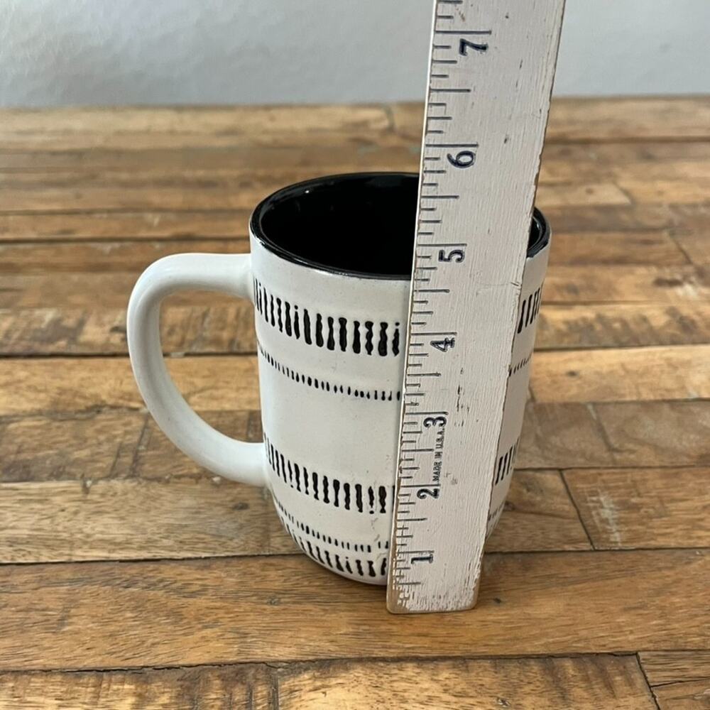 Hearth & Hand with Magnolia Stoneware Coffee Mug Cup 14oz White Black - Picture 10 of 12